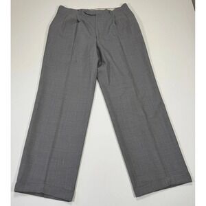 Vintage Corbin Dress Pants Mens 34x30 Gray Pleated Cuffed USA Made Trousers